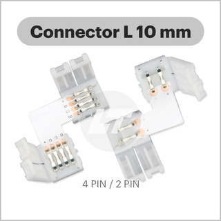 คอนเนคเตอร์เข้ามุม ตัว L 10mm สำหรับไฟเส้น 12v-24v ip20 (ถุงละ 10 ตัว)