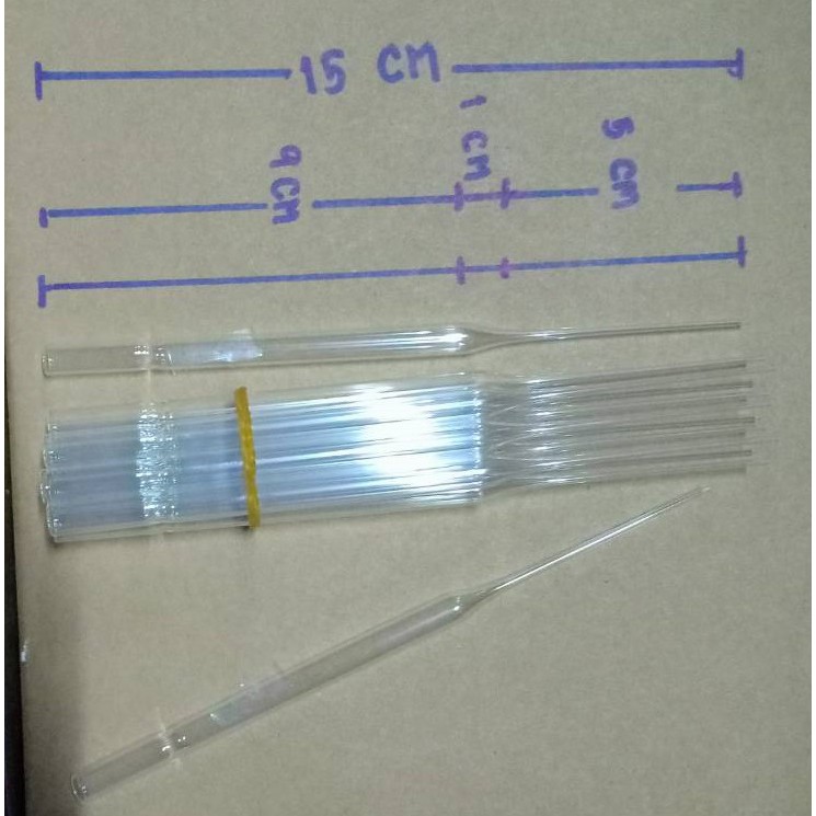 หลอดหยดปริมาณน้อย หลอดปลายแหลม ไม่รวมลูกยาง  จำนวน 500 อัน/แพ็ค แถมเพิ่ม 50 ชิ้น