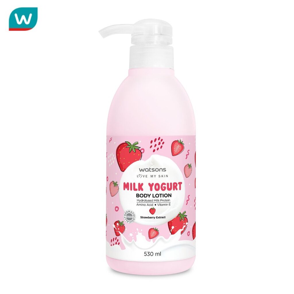 Watsons วัตสัน มิลค์ โยเกิร์ต บอดี้ โลชั่น สตรอเบอร์รี่ เอ็กซ์แทร็ค 530มล.