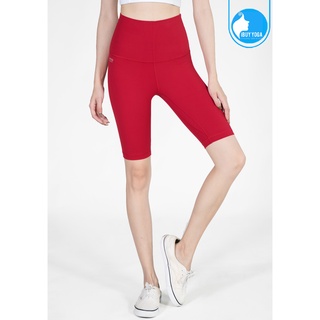 กางเกงโยคะขาสั้น IBY - High Waist Yoga Knee Breeches - Red