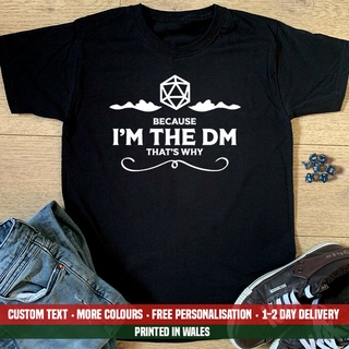 เสื้อยืด พิมพ์ลายมังกรตลก Im The DM Dungeons and Dragons D D Joke Master เหมาะกับของขวัญสามารถปรับแต่งได้