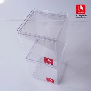 boxbox BB02011( 2 กล่อง)ขนาด 8.5 x 8.5 x 9.75 ซม.กล่องพลาสติกใสอเนกประสงค์ รุ่น Slim