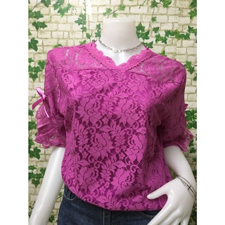 เสื้อผ้าลูกไม้ เสื้อผ้านิ่ม ออกงาน ผู้หญิง สาวอวบ รุ่น780-709