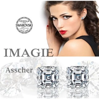 IMAGIE ต่างหูเพชร Cz Princess Cushion Asscher 3-9mm