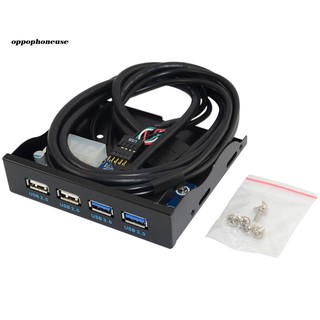 【OPHE】แผงด้านหน้า 3.5 นิ้ว USB 3.0 2.0 19/9PIN 4-Hub สําหรับเดสก์ท็อป PC