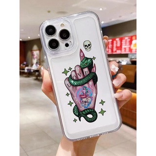 เคสโทรศัพท์ไอโฟน(iphone) ลายฝ่ามือ และ ลายกะโหลก สีใส