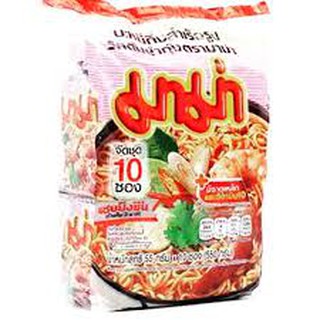มาม่า บะหมี่กึ่งสำเร็จรูป ต้มยำกุ้ง 55 กรัม แพ็ค 10