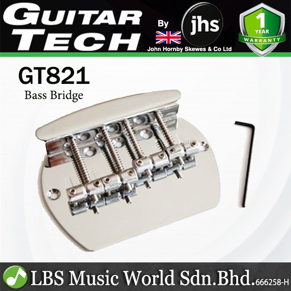 Guitar Tech GT821 Bass Guitar Bridge Curved - Chrome (GT 821)