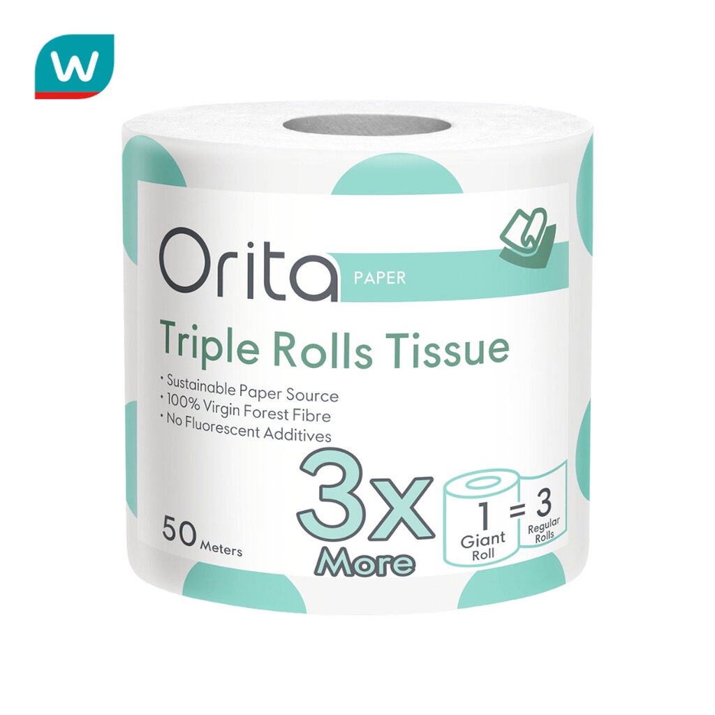 Orita โอริต้า กระดาษชำระแบบม้วน 1ม้วน (ความยาว 50เมตร).