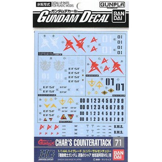 Gundam Decal for (1/144) Gundam Char`s Counter Attack E.F.S.F.