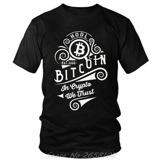 [S-5XL] เสื้อยืดแขนสั้น คอกลม ผ้าฝ้าย 100% พิมพ์ลาย Bitcoin In Crypto We Trust สไตล์วินเทจ ฮาราจูกุ สําหรับผู้ชาย