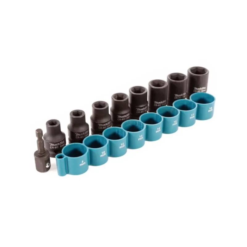MAKITA B-55762 : ชุดลูกบล๊อก SQ มากีต้า 1/2 นิ้ว พร้อมข้อต่อหกเหลี่ยม
