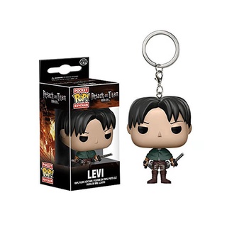 พวงกุญแจฟิกเกอร์ PVC รูปการ์ตูนอนิเมะ Funko POP Attack On Titan ของขวัญวันเกิด สําหรับเก็บสะสม 1 ชิ้น