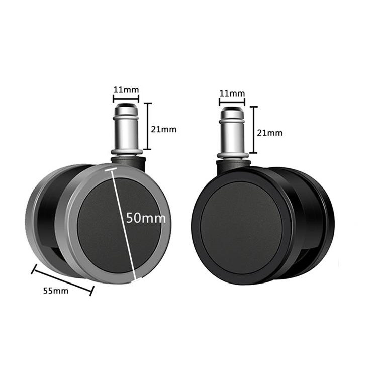 ล้อเก้าอี้สำนักงาน รุ่นstandard 2 นิ้ว เสียบเงียบ** ราคา/1ชิ้น** #ล้อไนล่อนแกนเดือย11มิล - รูปที่ 4