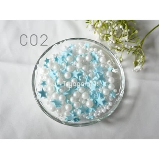 น้ำตาลตกแต่งเค้ก ตกแต่งคัพเค้ก กินได้คละแบบ สีน่ารักมาก 30g