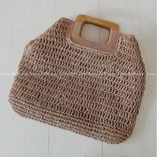 WOOD​ RING​ STRAW​ BAG​ กระเป๋าสานหูไม้