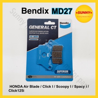 ผ้าเบรคหน้า BENDIX (MD27) แท้ สำหรับ Air Blade / Click I ทุก…