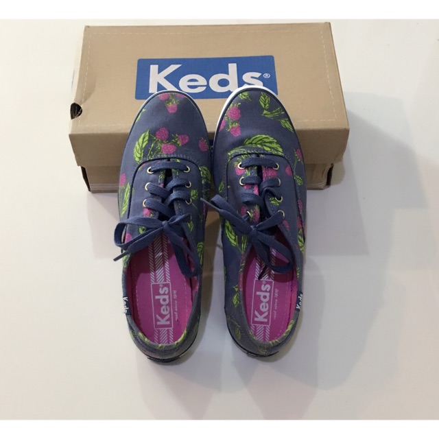 รองเท้าKeds Champion Raspberry Print UK4 EUR37 23.5cm มือสองสภาพดี ต่อรองราคาได้ค่ะ