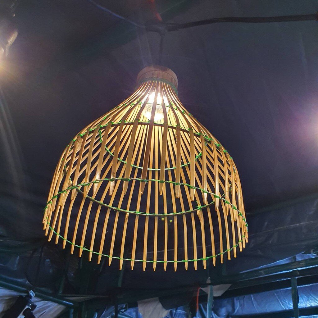 โคมไฟจักสานไม้ไผ่ สุ่มโคมไฟ สุ่มปลูกหนวดฤาษี