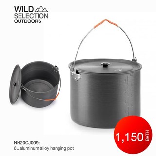 Naturehike Thailand หม้อแขวน อลูมิเนียมอัลลอยด์ 6L&amp;10L H026 aluminum alloy hanging pot NH20CJ009