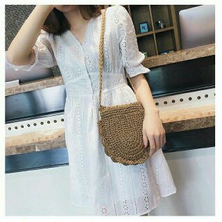 กระเป๋าสาน รุ่นmini flower *สินค้าพร้อมส่ง