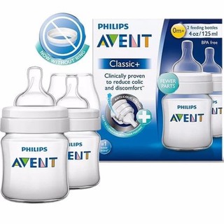 Philips Avent ขวดนมเอเวนท์ รุ่นคลาสสิคพลัส 4 ออนซ์ แพ็ค 2 ขวด