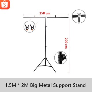 ชุดกล้องถ่ายภาพขนาด 1.5เมตร * 2เมตร. เมตรรองรับแท่นวางเหล็กและปากกาจับ for PVC Backdrop Background