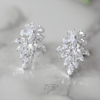 ต่างหูประดับพลอยเงินแท้ 925 Earring Silver 925-(E26170237)