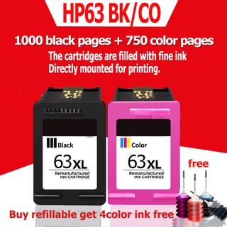 hp 63 หมึก hp 63xl ตลับหมึก hp63xl ตลับหมึกรีฟิลเข้ากันได้สำหรับ hp 1110 1111 1112 2130 2131 2132 2134 2136 3630 3830