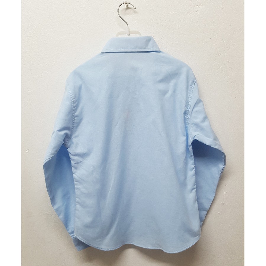 พร้อมส่ง [แถมโบว์หูกระต่าย ฟรี!] เสื้อเชิ้ตเด็กสีฟ้าอ่อน แขนยาว ใส่ออกงานได้ BO0667 - รูปที่ 3