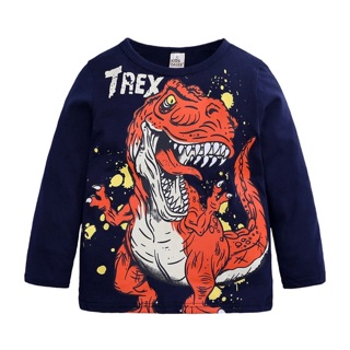 เสื้อผ้าเด็กแฟชั่นสำตล์เกาหลี พิมพ์ลายการ์ตูนไดโนเสาร์T-Rex