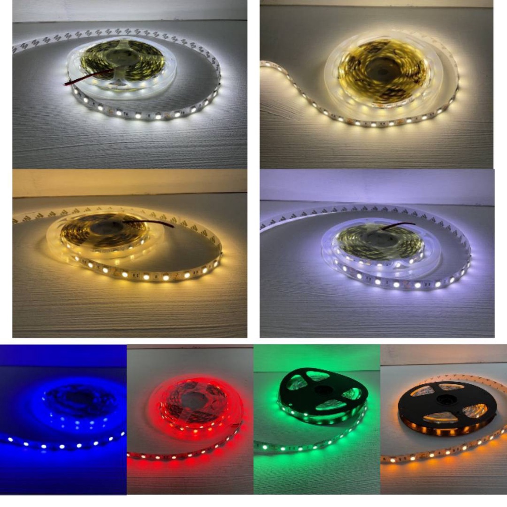 LED STRIP 5050 ไฟริบบิ้น LED5050 1เมตร/60ดวง เปลือย (1ม้วนยาว5เมตร300ดวง) ไฟเส้น12VDC