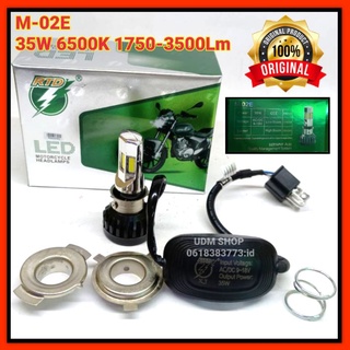 หลอดไฟ LED หลอดไฟหน้ารถมอเตอร์ไซค์ LED 6ชิพ M-02E 35W 6500K 1750-3500LM AC/DC 9-18V หลอดไฟหน้าจักรยานยนต์ LED