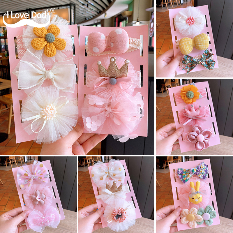 ยางรัดผม ลูกไม้ สำหรับเด็ก 3 ชิ้น / ชุด