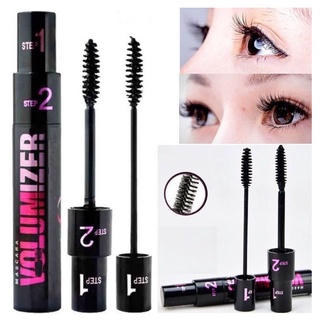 พร้อมส่ง มาสคาร่าไฟเบอร์ กันน้ำ สีดำ ขนตาหนาและยาวขึ้น งอนเด้งทั้งวัน กันน้ำ กันเหงื่อ ไม่แพนด้า Mascara 2 Step