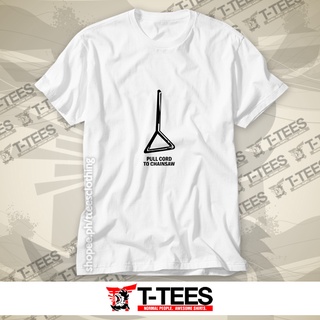 เสื้อยืด// Anime T-shirt - Chainsaw Man - Pull cord to chainsaw! (White shirt)
