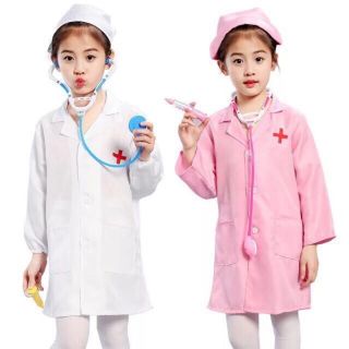 ชุดหมอ เสื้อกราวน์หมอ Docter Kids น้อง 1-17ปี เสื้อกราว์หมอ