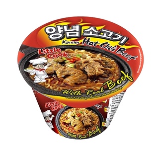 ลิตเติ้ลกุ๊ บะหมี่กึ่งสำเร็จรูป รสเนื้อเผ็ดเกาหลี ขนาด 150g/Little Cook instant noodle Korean Spicy Beef flavor /小廚師即食麵/