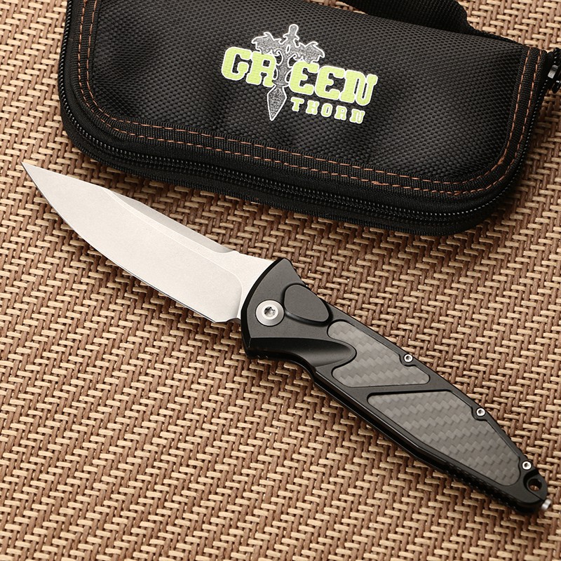 มีดแคมป์ มีดพับ folding pocket knife Green Thorn ของแท้ ใบ 3.7" เหล็ก D2 ด้าม Aluminum alloy พร้อม z
