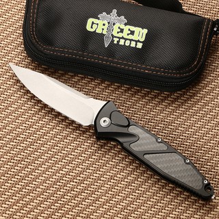 มีดพับ (folding knife) Green Thorn ปลายแหลม(ทรงมีดแทง) เหล็กD2