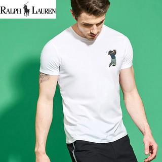 ralph lauren เสื้อยืดแขนสั้นผ้าฝ้ายระบายอากาศสําหรับผู้ชาย