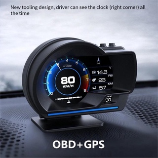 A500 OBD+GPS เครื่องวัดความเร็วรถยนต์ ระบบคู่ จอแสดงผล HUD ดิจิทัล obd2 เมตร เครื่องวัดความเร็วน้ําและน้ํามันรถยนต์