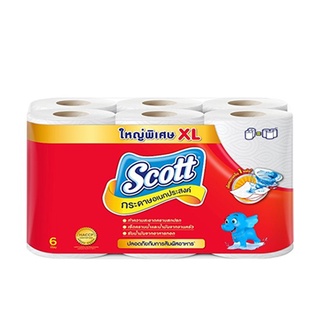 SCOTT สก๊อตต์ ทาวเวล บิ๊กโรล กระดาษอเนกประสงค์ แบบม้วน XL (แพ็ค 6 ม้วน)