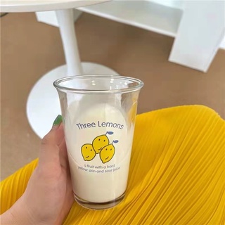 (พร้อมส่ง) แก้วน้ำ แก้วน้ำสไตล์คาเฟ่ น่ารัก น่าใช้ 🥛