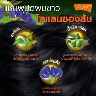 (ขายยกกล่อง6ซอง) แชมพู ปิดผมขาว ที่มีสารสกัดจากธรรมชาติ #Lolane Grey Coverage Shampoo ซอง30มล*6