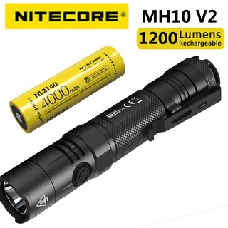 Nitecore MH10 V2 ไฟฉาย LED 1200 ลูเมน CREE XP-L2 V6 4000mAh แบตเตอรี่ 21700 ชาร์จ USB-C