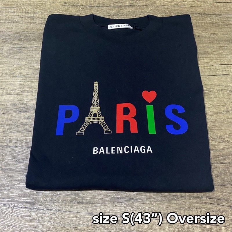 Clearance Sale !! Balenciaga t-shirt paris oversize tee เสื้อ เสื้อยืด ปารีส บาเลนเซียก้า ของแท้ ส่งฟรี EMS ทั้งร้าน