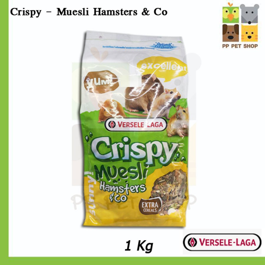 Crispy - Muesli Hamsters & Co. Versele Laga อาหารแฮมเตอร์ คริสปี้ เพิ่มธัญพืชพิเศษ ขนาด 1Kg .