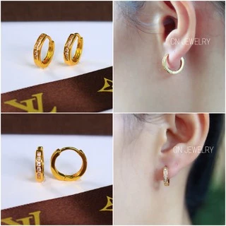 [⚡️ลดเพิ่ม 30% เก็บโค้ดหน้าร้าน] 1คู่ ต่างหูห่วง CZ (วัสดุอย่างดี ไม่ลอกดำ แพ้ง่ายใส่ได้) CN Jewelry