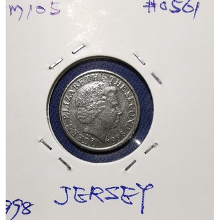 เหรียญ​หมุนเวียน​ เจ​อร์ซีย์​ Jersey​(ภายใต้ UK)​, 5 Pence, ใช้แล้ว, #​0561